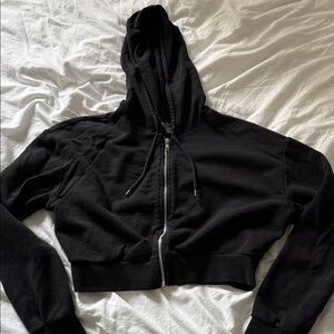 H&M Black Cropped Hoodie